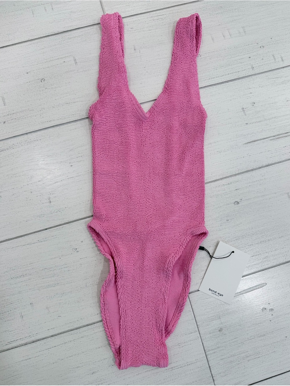 bond-eye Pink Textured One-Piece Swimsuit - Picture 3 of 11